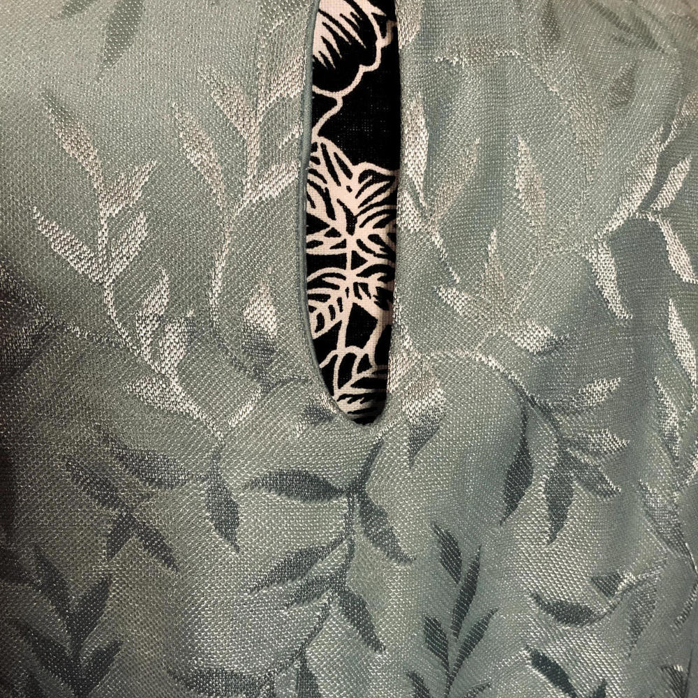 Vintage Anthony Richards Scoop Neck Floor Dress Long Sleeve Floral Women 16 Blue - Picture 6 of 9